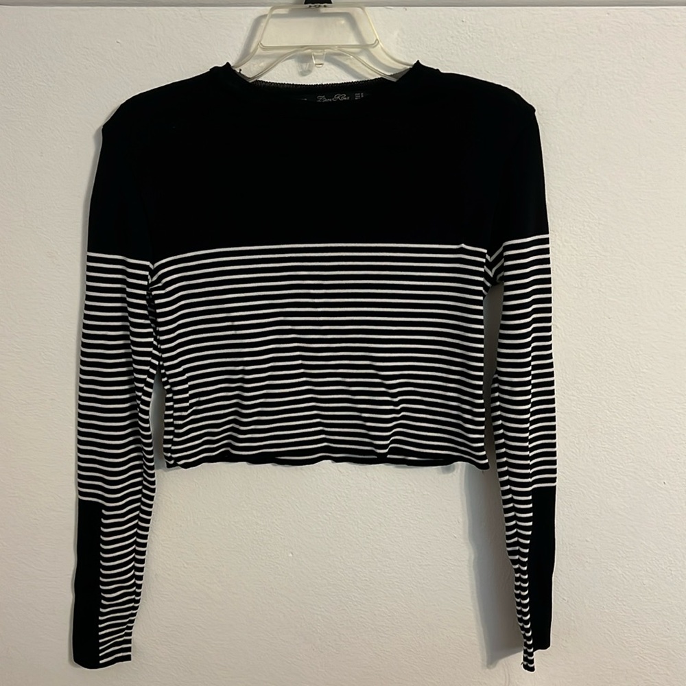 Zara Black and White Crop Knit